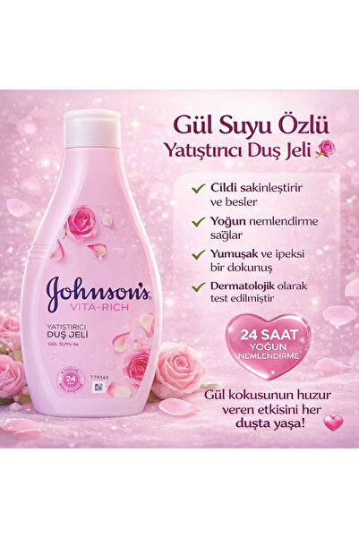 Johnson's Vita-Rich Yatıştırıcı Gül Suyu Özlü Duş Jeli 400 ml