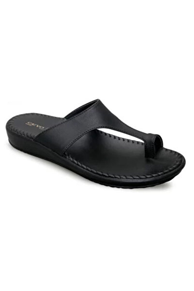 Ceyo 9200-2L Black Flip Flop Orthopedic Women's Slippers