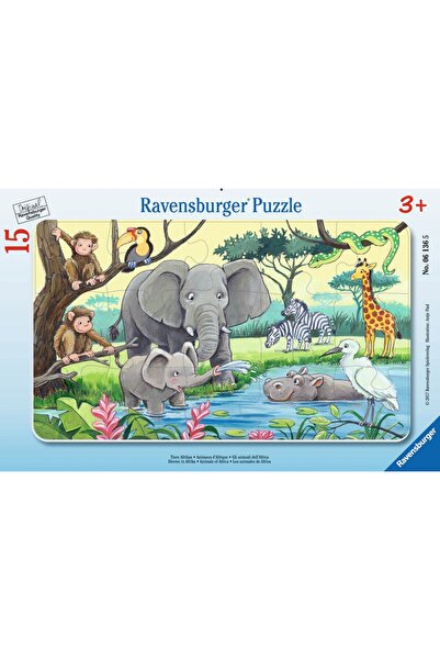RAVENSBURGER Puzzle - Animale Din Africa, 15 piese (06136)