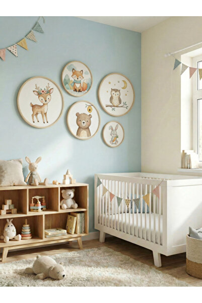 BALATOYZ – Minik Hayvanlar – Ahşap Çerçeveli Dekoratif Bebek / Çocuk Odası Du...