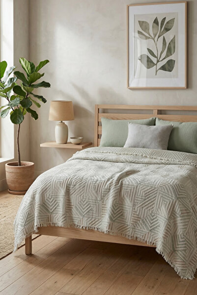 cottoncloth Muslin Double Layer 5 Layer Padded Bedspread 220X240 cm 100% Cott...