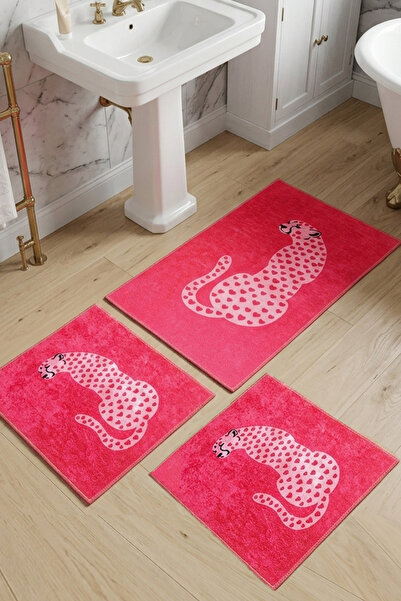 Pinoleo 3-Piece Bath Mat,Non-Slip Base,Washable 60x100 50x60 50x60 cm