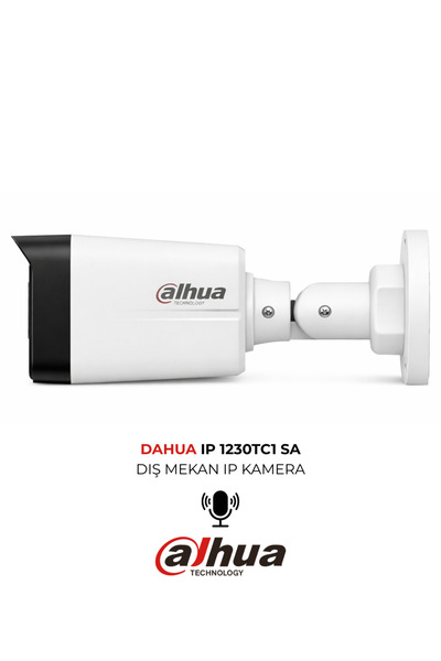 DAHUA IPC-HDW1230TC1-SA 3.6mm 2MP H.265+ IP Bullet Güvenlik Kamerası Sesli