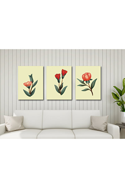 M&H Quality Αφηρημένο Μίνιμαλ Σετ 3 Πινάκων – Διακόσμηση Τοίχου από MDF με Μο...