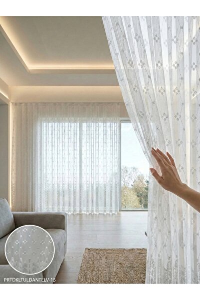 LEVENT ÖZEL PratikTül Raşel Tül Perde 300x255 cm Orta Işık Geçirgen
