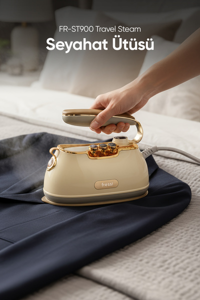 Saule FR-ST900 Travel Steam Seyahat Tipi Taşınabilir Krem Buharlı Ütü