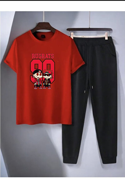 MİDAD Ragurtes printed t-shirt - jogger t-shirt crew neck top and bottom trac...