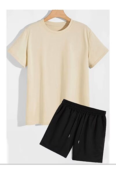 EXPECTED Men's Oversize T-Shirt Shorts 2-Piece Set Cotton Summer