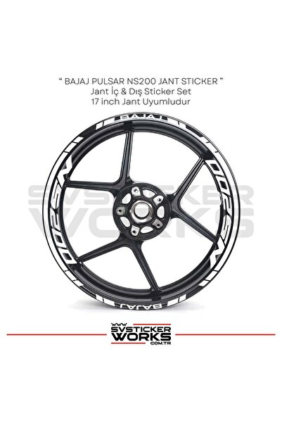 ARONA BAJAJ NS200 Sticker Jant İç Yazı Ve Dış Şerit 24'lü Set Sticker Etiket