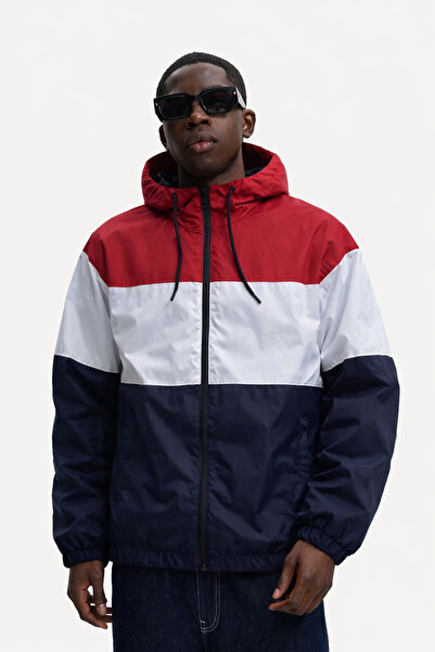 DAMGA JEANS Ανδρικό καθημερινό μοντέρνο κόκκινο αδιάβροχο με επένδυση