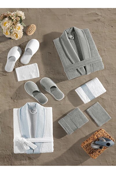 Ghaiboba Turkish Bathrobe Set - 100% Cotton - 10 Pieces - Multi Color