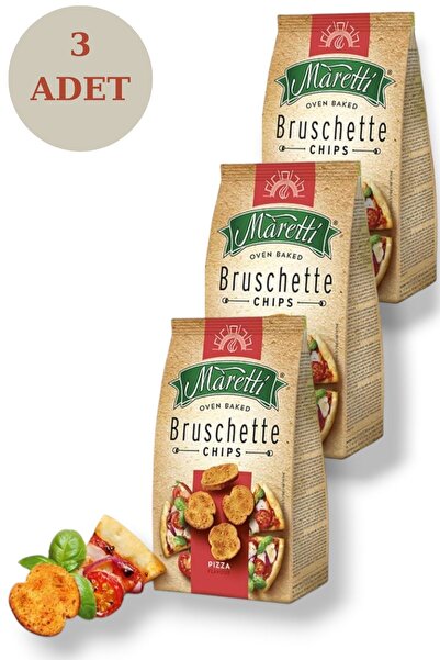 Maretti Bruschette Pizza Flavored Fried Bread Cracker 70 Gr X 3-Piece Economi...