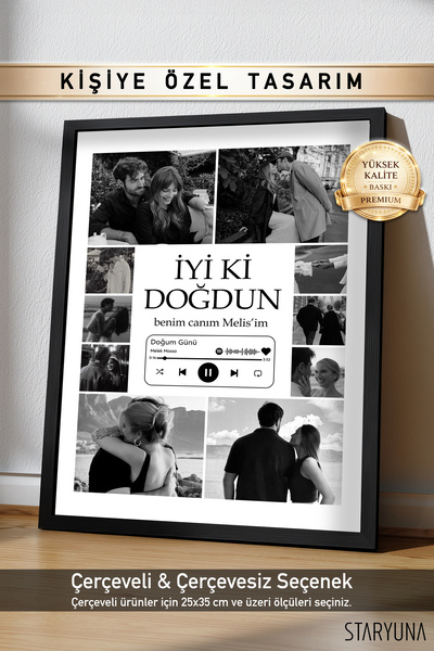 STARYUNA Sevgiliye Hediye, Kişiye Özel Fotoğraflı Tablo, Doğum Günü Hediyesi ...