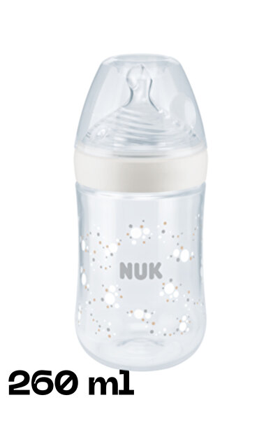 Nuk رضّاعة ناتشر سينس بمؤشر حرارة مقاس (M) للاطفال من 6 حتى 18شهر لون ابيض