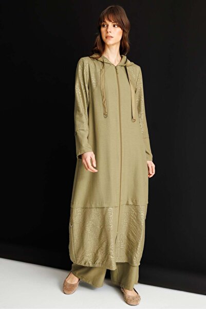 Micca FENIX Özel Desen Soft Kumaş ve Düz İpekçe Garnili Aksesuarlı Zamansız K...