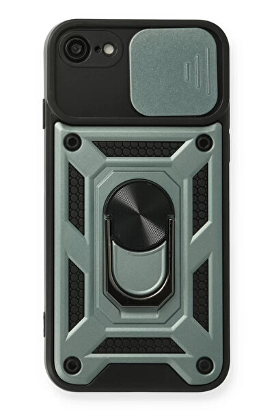 Beta Moda Hub حافظة Newface لهاتف iPhone 7 من السيليكون مع حلقة عدسة Pars - أخضر