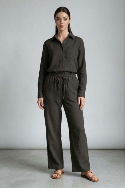 Seeh Smoked Long Sleeve 100% Cotton Muslim Shirt Set Sh365