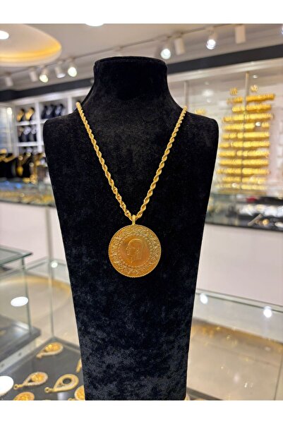 imitasyon dünyası Orijinal Altın Kaplama Gremse Kolye 4 mm Halat Zincirli