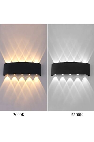 trandafi led Aplica LED de exterior de perete 10W IP65 Negru, iluminare ascen...