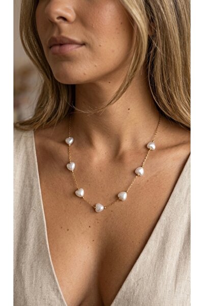 İNN JEWELLERY 316L Çelik Kolye Kararmaz Antialerjik İnci Figürlü Paslanmaz