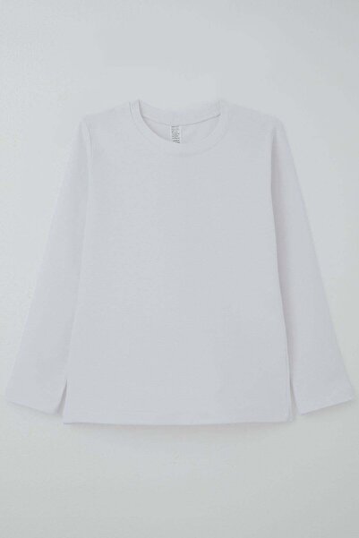 Breeze تي شيرت للأولاد بأكمام طويلة، أساسي، للأعمار من 9 إلى 14 سنة، أبيض فاتح