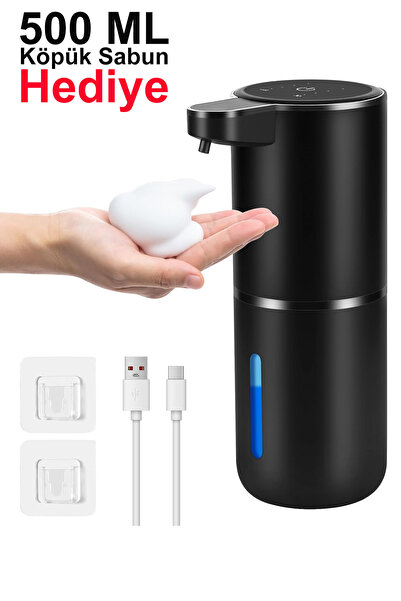 BlueApple Sensörlü USB Şarjlı Köpük Sabunluk / BA-SD03 SİYAH