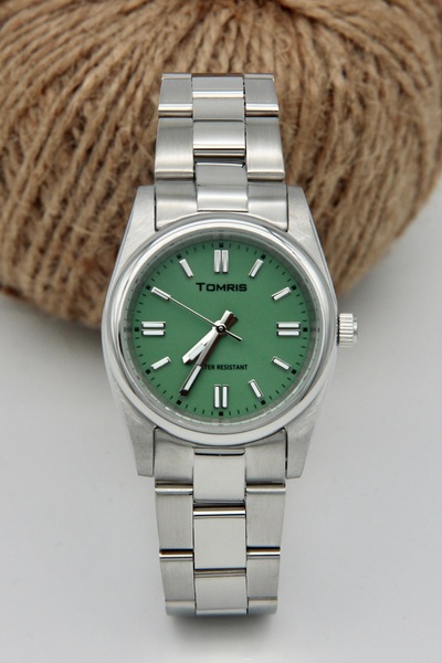 TOMRİS ساعة يد نسائية مصنوعة بالكامل من الفولاذ، مقاومة للماء، سوار فضي، مينا...