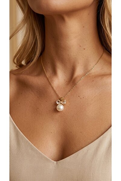 İNN JEWELLERY 316L Çelik Kolye Kararmaz Antialerjik İnci Figürlü Paslanmaz