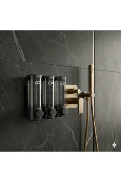 Aura Bath 3-Piece Wall Mounted Soap Dispenser Shampoo Shower Gel Dispenser Leak-Proof Organizer 3X300Ml
