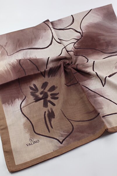 Valino 120X120 Watercolor Patterned Oversized Scarf Cotton Scarf Oversized Sc...