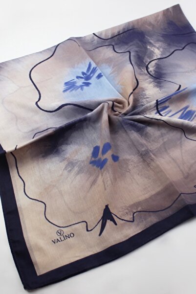Valino Шарф великого розміру з акварельним візерунком 120x120 см, бавовняний ...