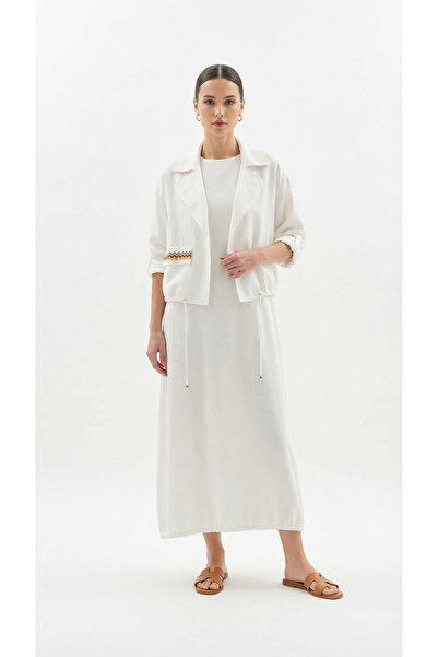 Şeker Portakalım Αμάνικο σετ λινό με δύο τεμάχια, με εσωτερικό φόρεμα και μπλ...