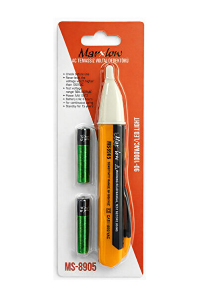 Marxlow MS-8905 90-1000VAC Temassız Işıklı Sesli Faz Kontrol Kalemi - Voltaj ...