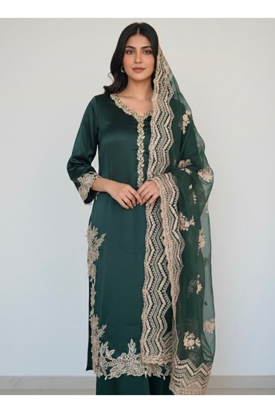 Mysha by arisha Emarald silk suit