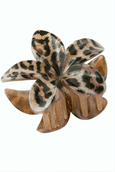 FREEDOM STOREE Leopard Patterned Lotus Buckle 8 cm