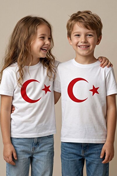 ZUZUNGA Μπλουζάκι σε λευκό χρώμα με στάμπα του τουρκικού σημαιώνα