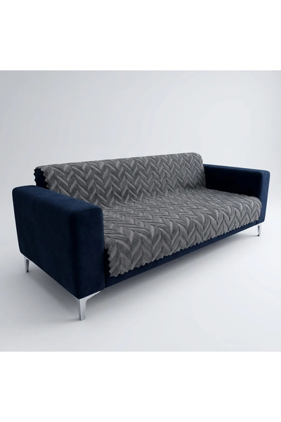 VELANORA HOME 180X220 Thick Sponge, Absolutely Non-Slip, Welsoft Soft Embossed Modern Sofa Cover (Black)