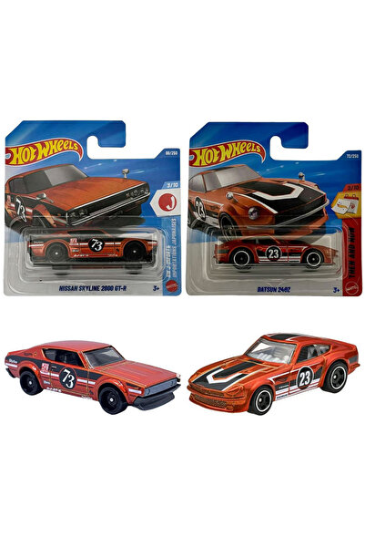 HOT WHEELS 2 Araç Set - Datsun 240Z & Nissan Skyline 2000 GT-R (1/64) ( Kirem...