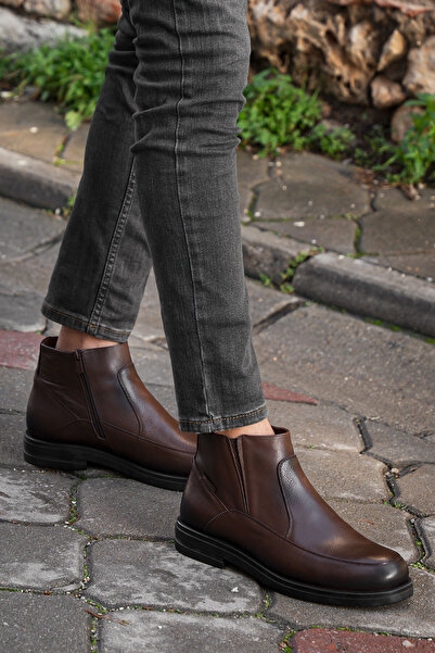 PANORAMA Genuine Leather Zippered Men's Casual Boots