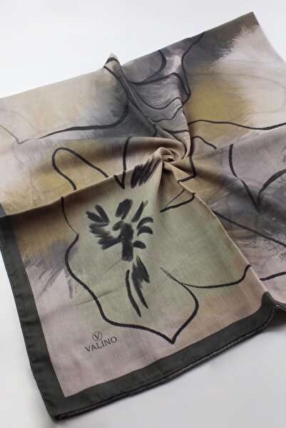 Valino 120x120 Μεγάλο μεγάλο φουλάρι με σχέδιο ακουαρέλας Βαμβακερό φουλάρι Μ...