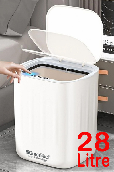 BlueApple Sensörlü 28 Litre Çöp Kovası (Şarj Edilebilir Lityum Pilli) / BA-SC...