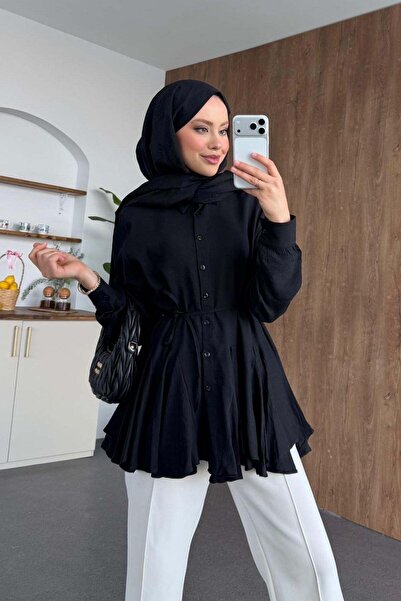 Hazamoda Evin Keten Gömlek Siyah -> Λινό πουκάμισο Evin, μαύρο