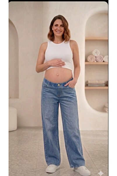 FİDAN FASHİON Fdn Karpenter Blue Jean Maternity Pants Summer Collection Fashion