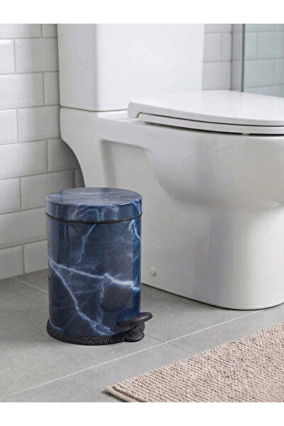 GörSeç Μαρμάρινο μεταλλικό κουτί απορριμμάτων 3 λίτρων σε μπλε ναυτικό χρώμα ...