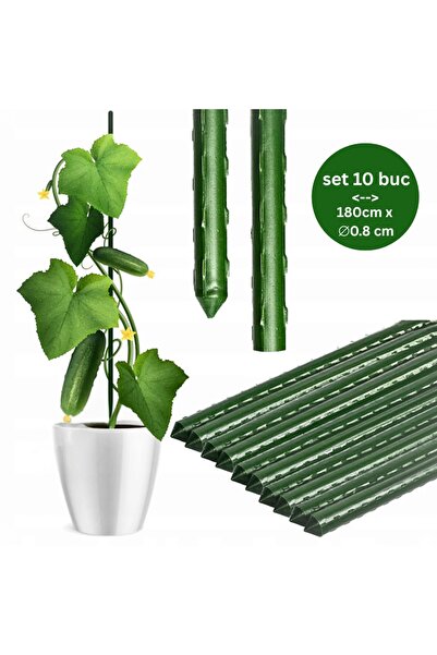 OEM Σετ 10 αναρτήσεων από Ατσάλι + PVC 0.8 x 180 εκ., Στήριγμα για λαχανικά, ...