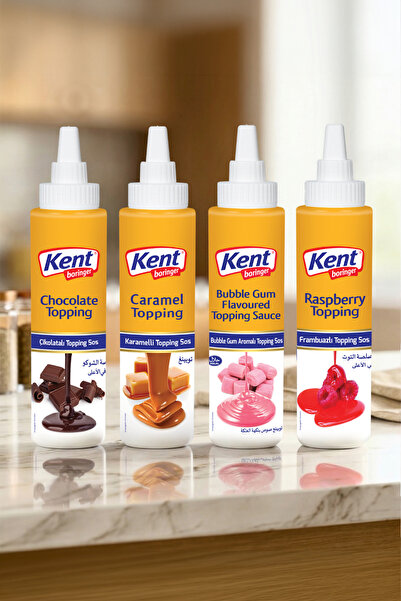 Kent Boringer Topping Sos 4'lü Avantajlı Set (Çikolatalı-Karamelli-BubbleGum-...