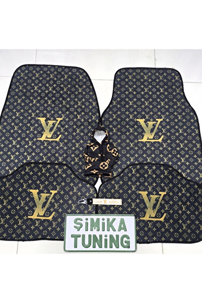 şimika tuning tuningmarketim LV XL SİYAH DEKOR OTO HALI PASPAS 4 PARÇA ÖN ARK...