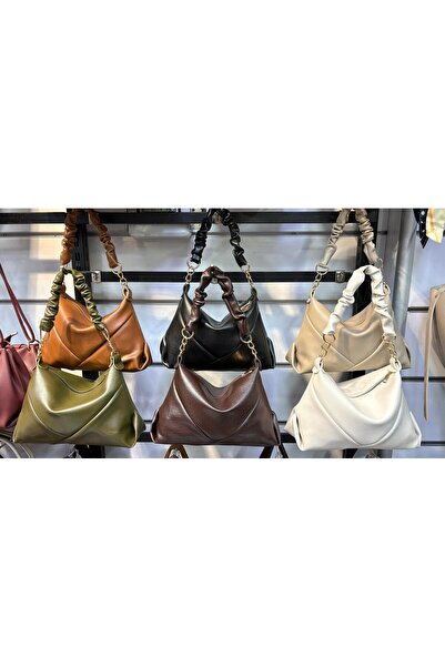 ÖZÜM ÇANTA Women's Drawstring Handle Shoulder Bag Brown