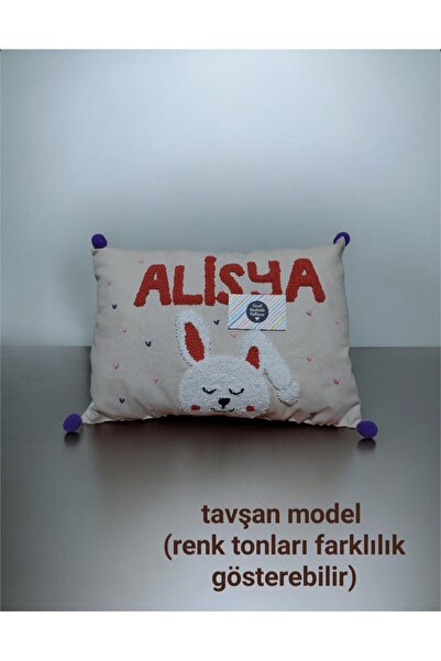 Handmade Kişiye Özel İsimli Punch Nakış Yastık Kılıfı – Kız Bebek Odası Dekor...