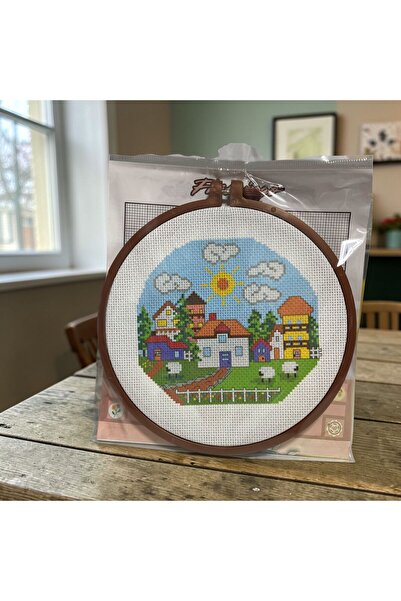 ÇERÇİ MELEK طقم تطريز الإيتامين المطبوع على النسيج |   مجموعة هوبى مع الحبال 22